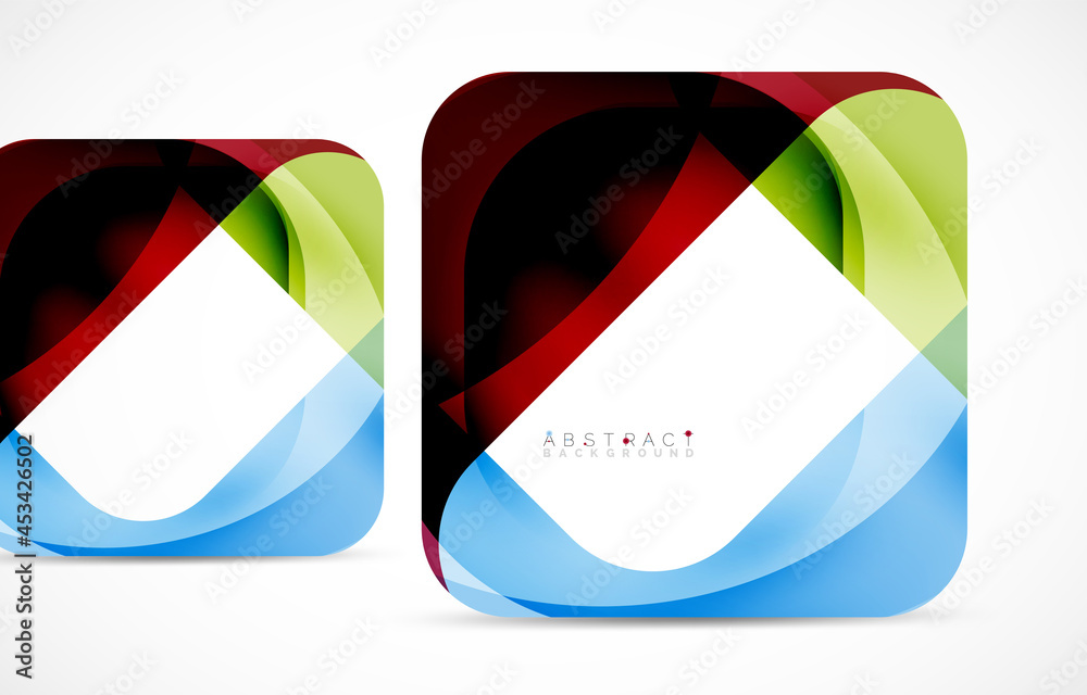 Minimal background. Abstract square shape with round corners created with wavy forms. Vector Illustration For Wallpaper, Banner, Background, Landing Page Minimal background. Abstract square shape with round corners created with wavy forms. Vector Illustration For Wallpaper, Banner, Background, Landing Page
