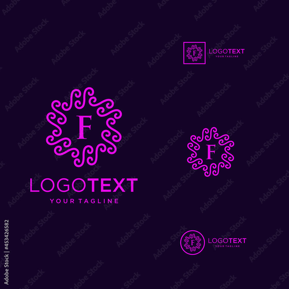 Luxury Letter F logo icon and business card design template elements Luxury Letter F logo icon and business card design template elements