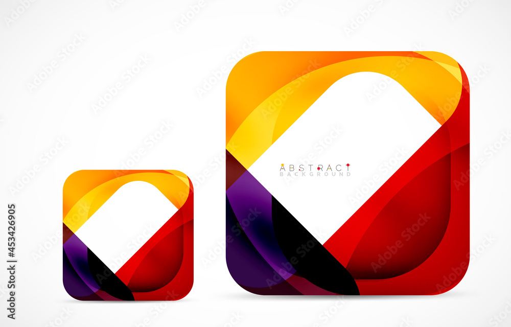 Minimal background. Abstract square shape with round corners created with wavy forms. Vector Illustration For Wallpaper, Banner, Background, Landing Page Minimal background. Abstract square shape with round corners created with wavy forms. Vector Illustration For Wallpaper, Banner, Background, Landing Page