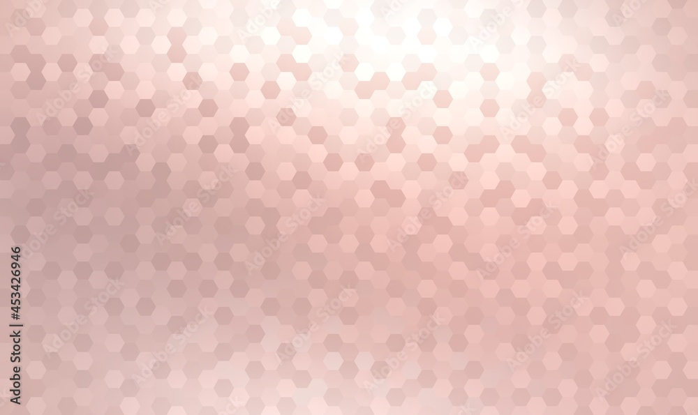 Hexagonal mosaic texture light rose color. Motley geometric abstract background.
