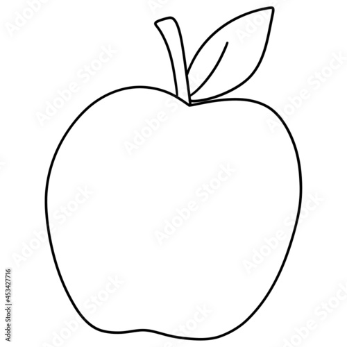 Green Apple outline design illustration for web, wedsite, application, presentation, Graphics design, branding, etc.