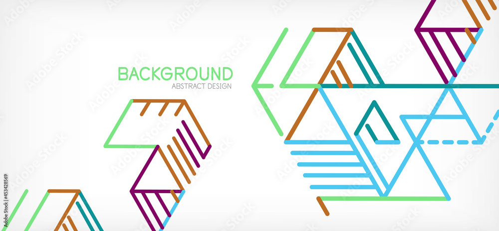 Abstract background. Color lines on white background. Linear abstract composition. Techno or business concept for wallpaper, banner, background, landing page Abstract background. Color lines on white background. Linear abstract composition. Techno or business concept for wallpaper, banner, background, landing page