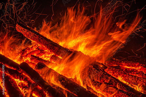 Fire flames, background of flames