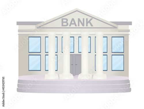 White bank building. vector illustration