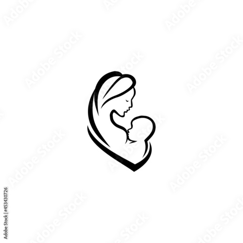 Fototapeta Naklejka Na Ścianę i Meble -  Mother and Baby Logo Images template Vectors pregnant
