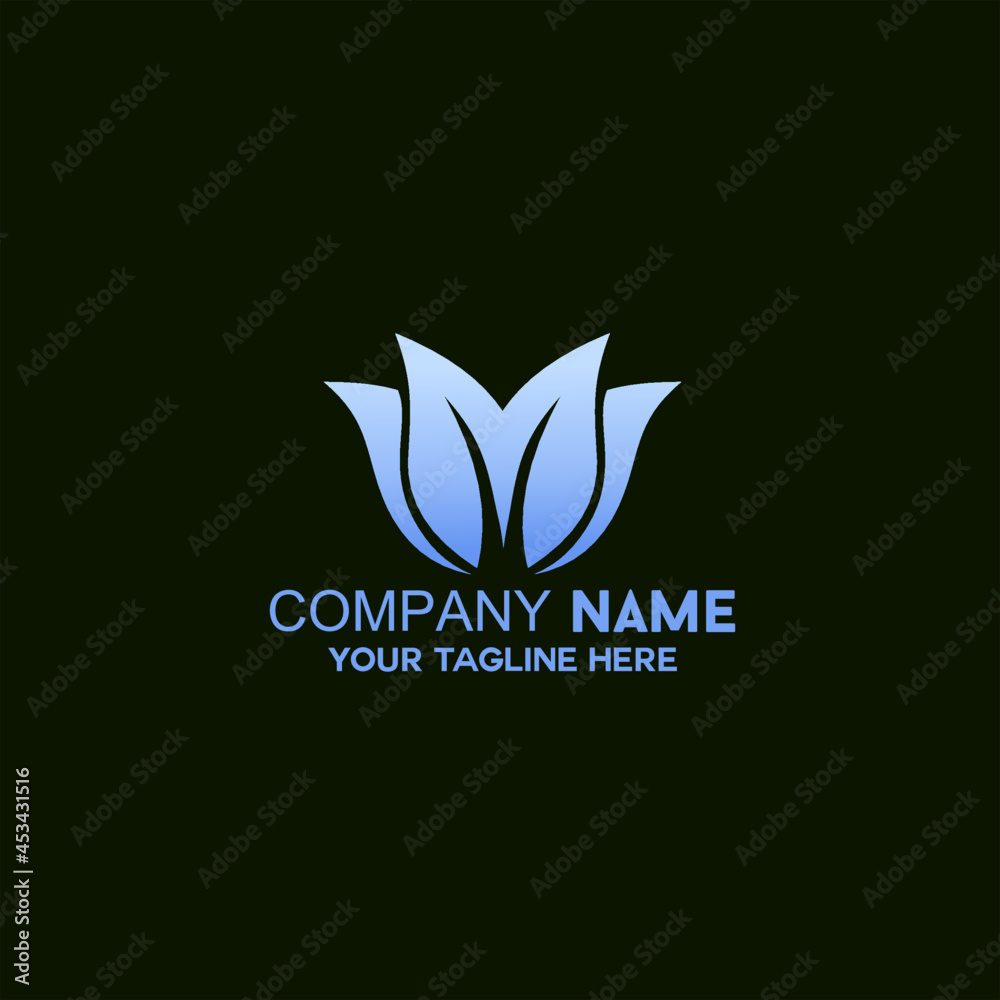lotus flower letter m logo vector lotus flower letter m logo vector