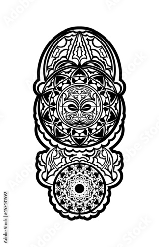 polynesian tattoo wrist sleeve tribal pattern forearm. ethnic template ornaments vector.