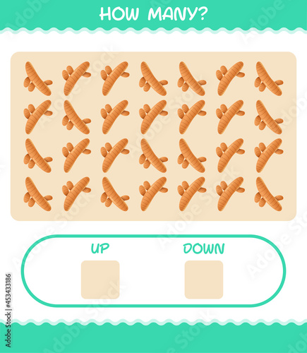 How many cartoon turmeric. Counting game. Educational game for pre shool years kids and toddlers