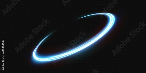 Luminous neon wavy line of light on a transparent background. neon light, electric light, light effect png. Curve neon line png for games, video, photo, callout, HUD. Isolated vector illustration.