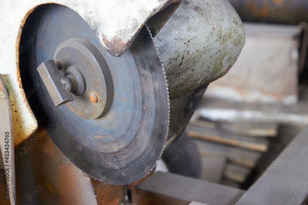close-up of cutting machine with cutting disc close-up of cutting machine with cutting disc