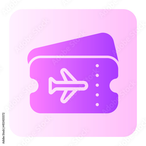 airplane ticket gradient icon