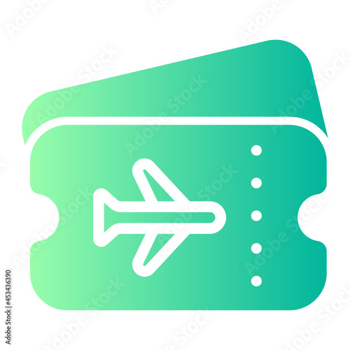 airplane ticket gradient icon