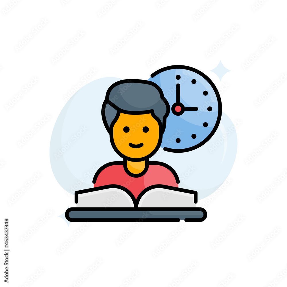 Full Time student vector filled outline icon style illustration. EPS 10 file Full Time student vector filled outline icon style illustration. EPS 10 file