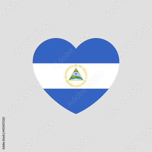 Free Download Nicaragua flag in heart shape vector love Nicaragua - GFXLoad