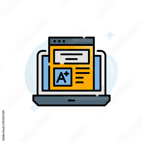 Transcript vector filled outline icon style illustration. EPS 10 file photo
