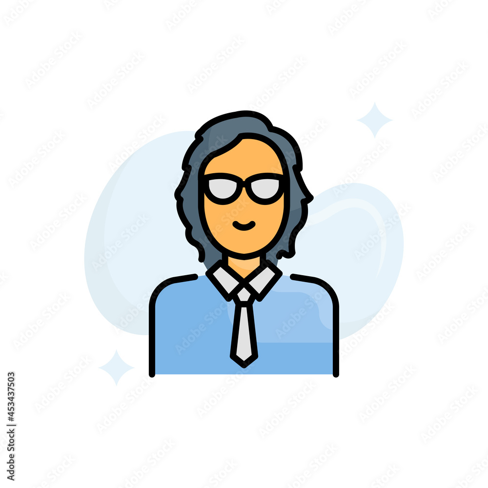 Dean vector filled outline icon style illustration. EPS 10 file