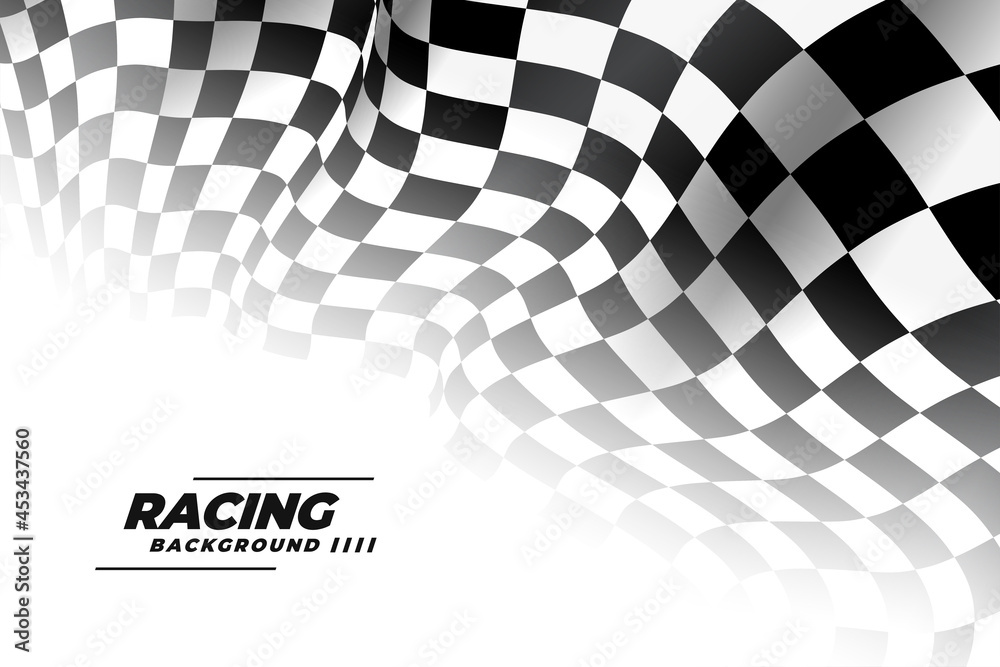 Fototapeta premium 3d racing flag on white background