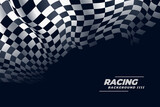 3d realistic checkered racing flag background