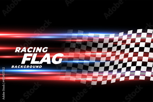 speed lights with checkered racing flag background