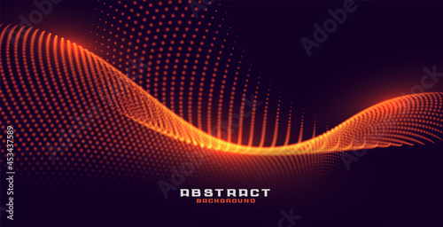 glowing particles background with orange golden light effect