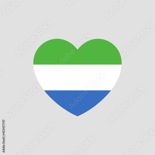 Free Download Sierra Leone flag in heart shape vector love Seirra Leone - GFXLoad