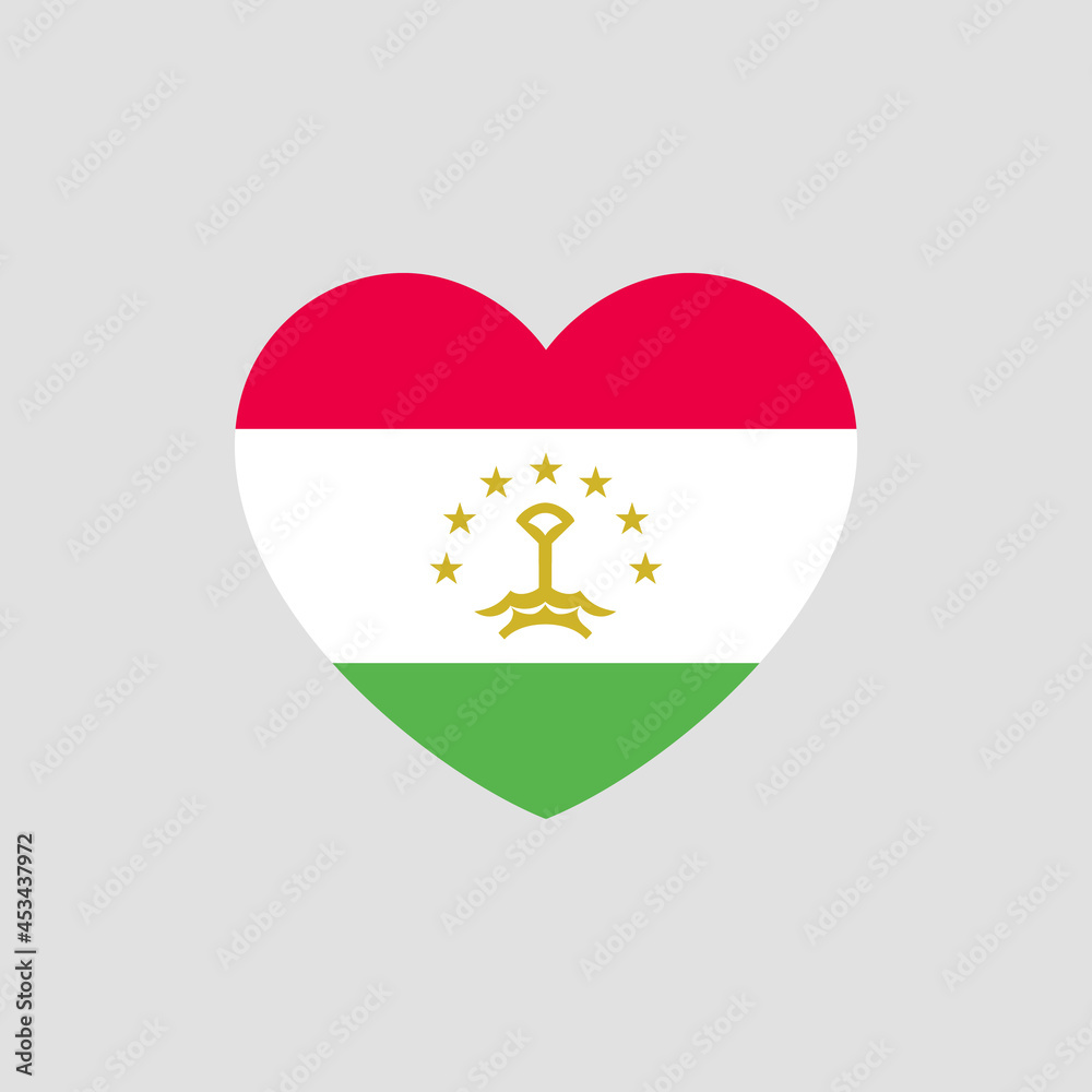 Tajikistan flag in heart shape vector love Tajikistan Tajikistan flag in heart shape vector love Tajikistan