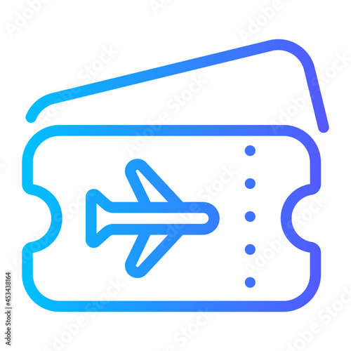 airplane ticket gradient icon