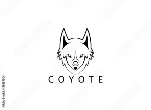 Logo design template, with coyote head icon