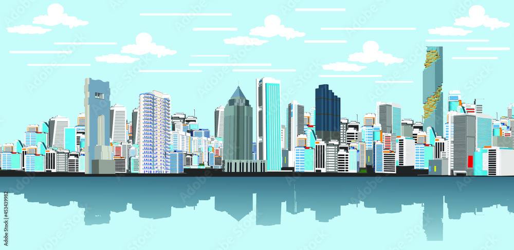 vector illustration bangkok capital city asia number one