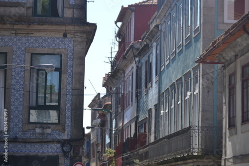 side streets facade in porto portugal