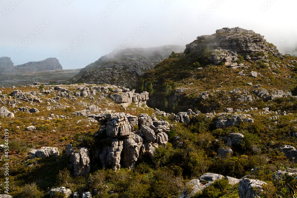 Cliffs on Table Mountain, South Africa