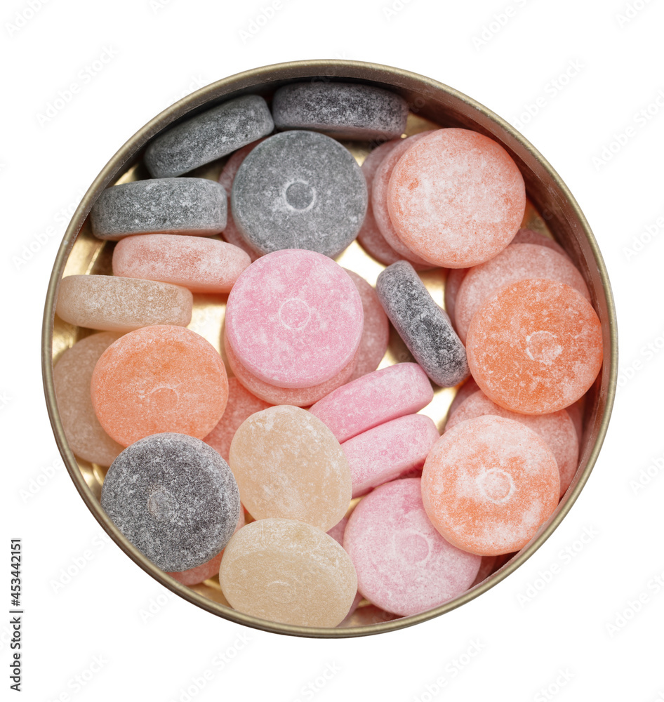 Naklejka premium Lollipops candy on a white background.