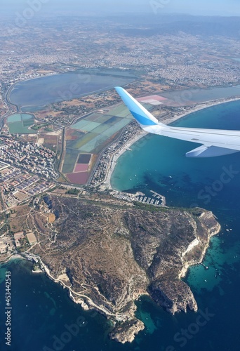 Aerial view on Cagliari and the beach of Poetto, Sardinia, Italy