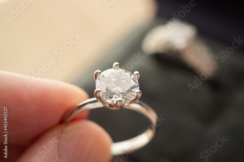 hand hold beautiful jewelry diamond ring