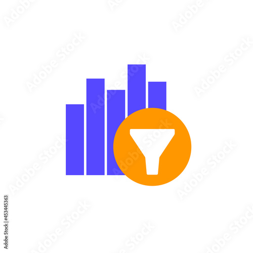filtering icon with a graph
