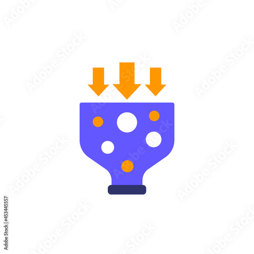 Bottleneck analysis icon, flat vector