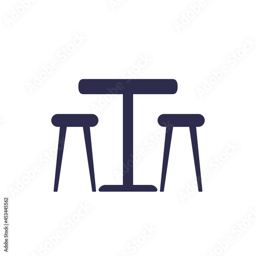 dining table with chairs icon, vector