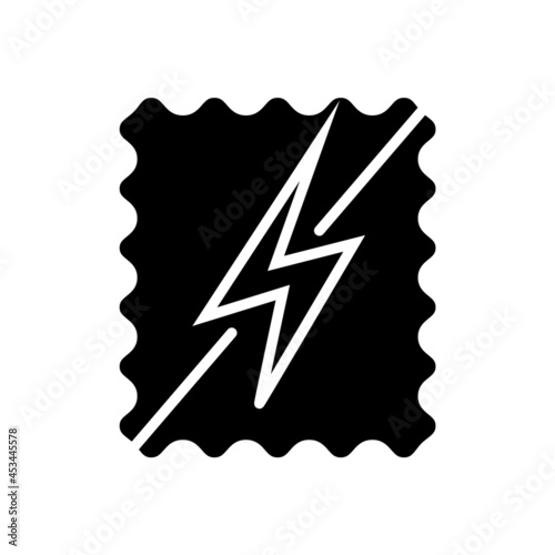 Antistatic material glyph icon. Static electricity protection. Fabric feature. Material quality. Black symbol photo