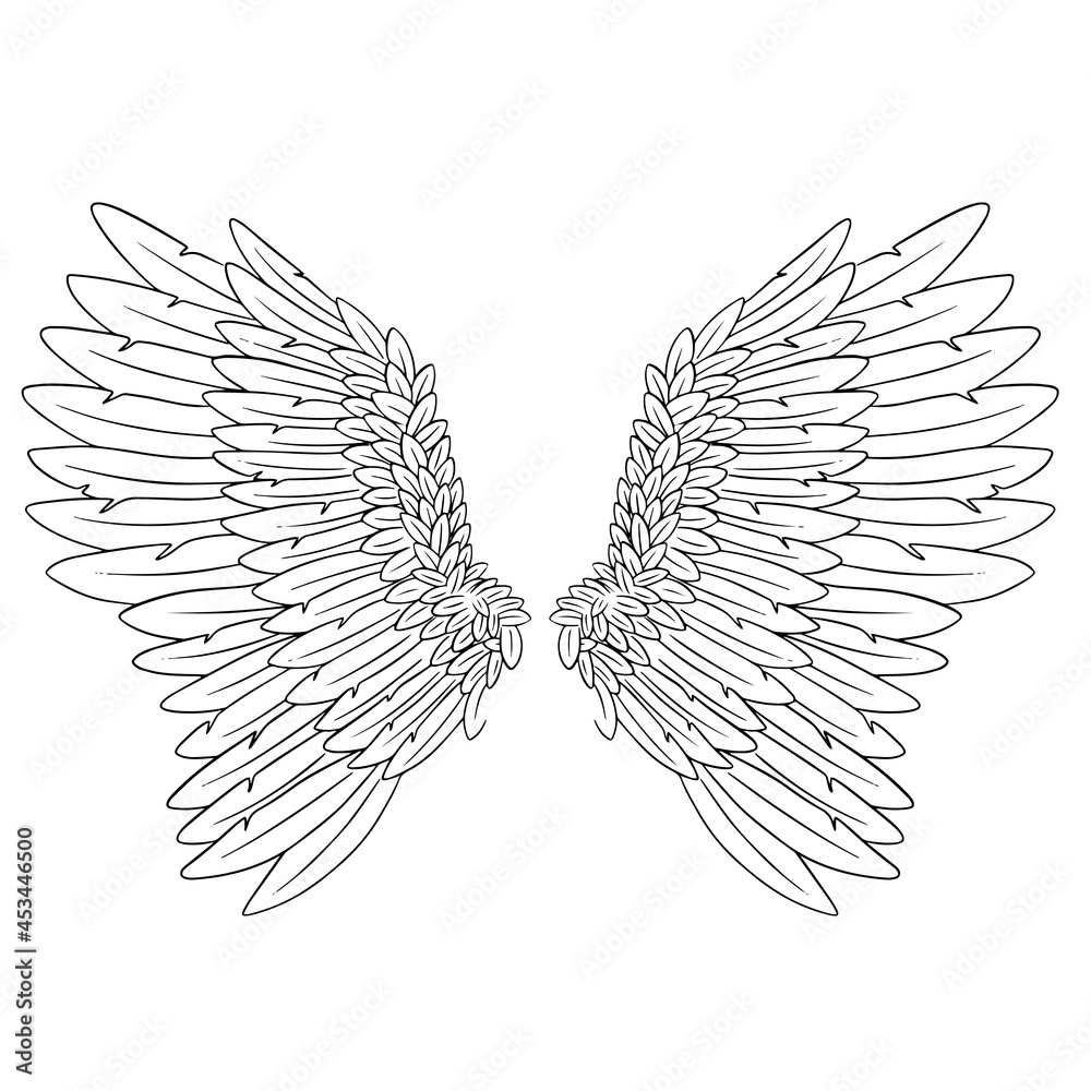 Obraz premium Angel Feather Wings Vector Illustration