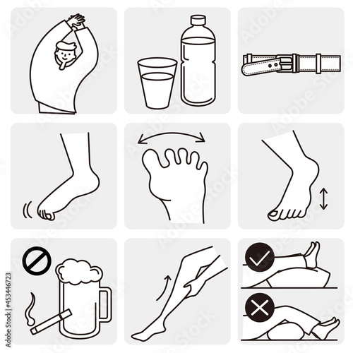 How to prevent economy class syndrome.
Light exercise, drink water, loosen the belt, move your fingertips,
refrain from alcohol, quit smoking, massage,
raise your legs.