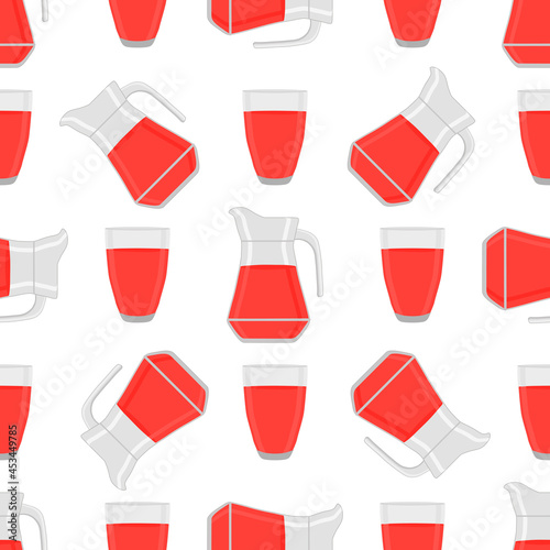 Illustration on theme colored lemonade in glass jug
