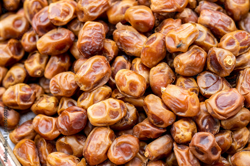 Close up view of delicious organic ripe date fruit Close up view of delicious organic ripe date fruit