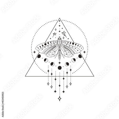 Divine Beauty Premade Logo Design. Black Butterfly