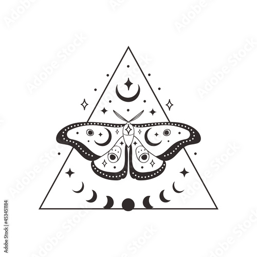 Divine Beauty Premade Logo Design. Black Crescent