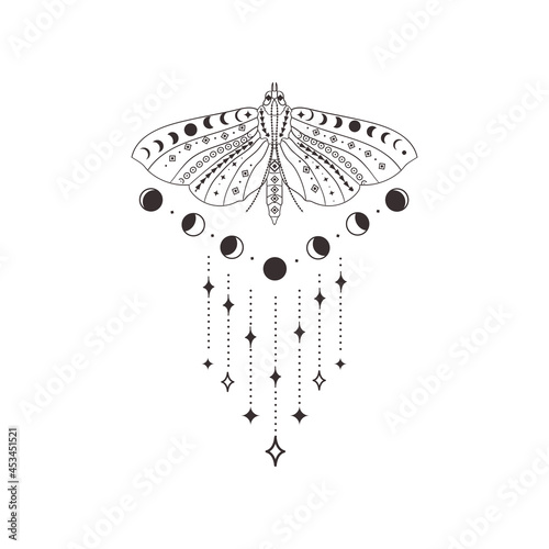 Divine Beauty Premade Logo Design. Black Butterfly