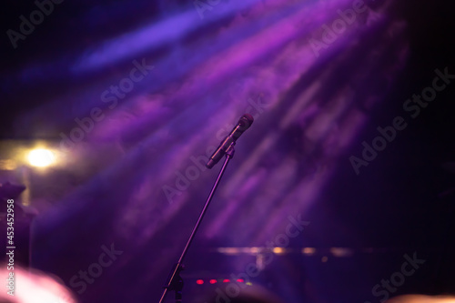 Microphone on stage during concert