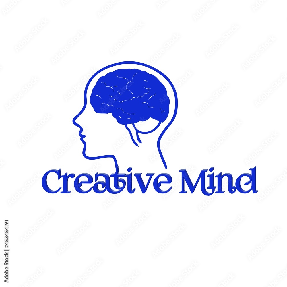 human head with brain creative mind 3d white background