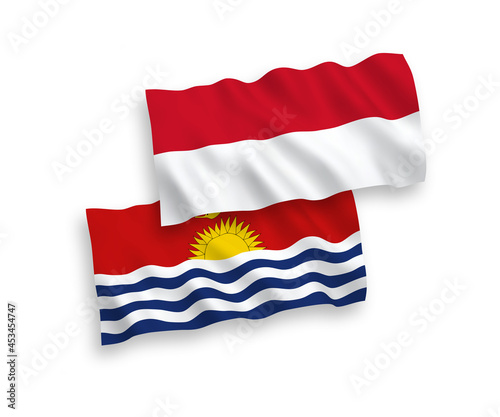 National vector fabric wave flags of Indonesia and Republic of Kiribati isolated on white background. 1 to 2 proportion. Free Download National vector fabric wave flags of Indonesia and Republic of Kiribati isolated on white background. 1 to 2 proportion. - GFXLoad