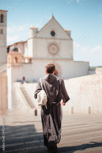 Francescan Friar in Assisi, Italy photo