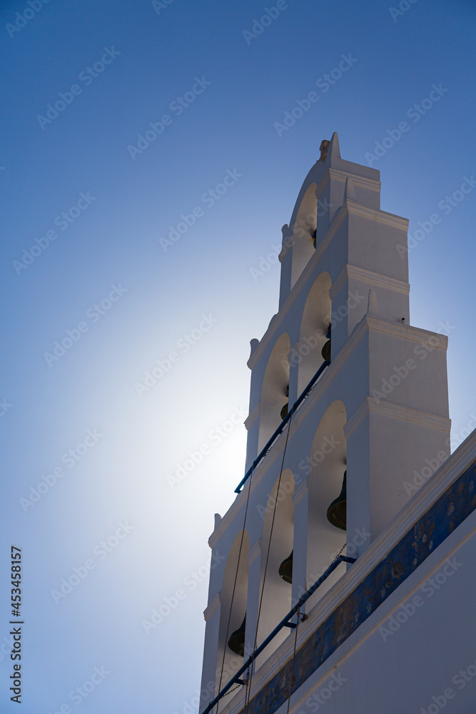 ギリシャ　サントリーニ島のイアのブルードームのパナギア教会　Church of Panagia Platsani